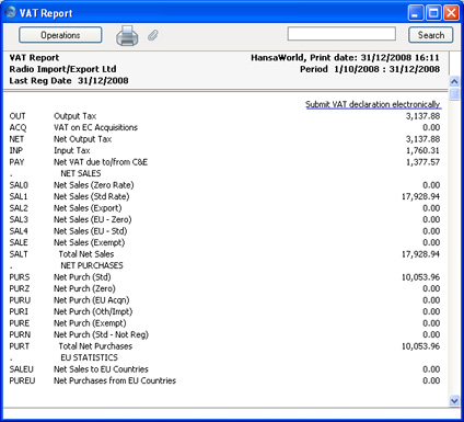 Vat Chart Of Accounts